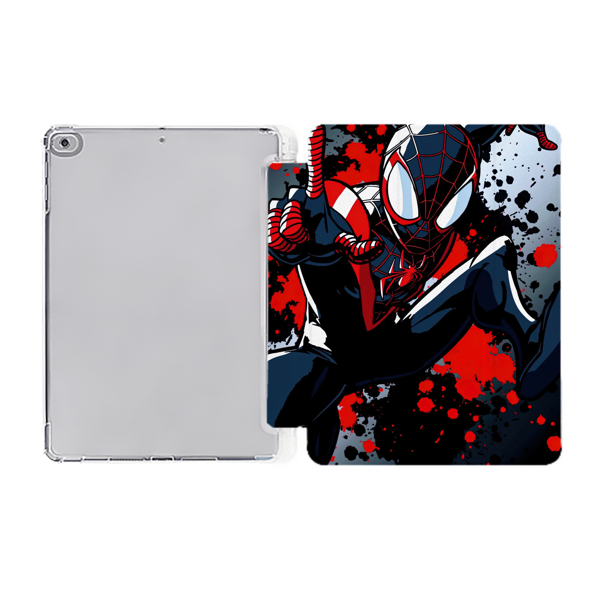 （画像用） Spider Man スパイダーマン IPad ケース ペン収納付き 三つ折りスタンド PUレザー×シリコン 対応機種9.5/10.5/10.9インチ